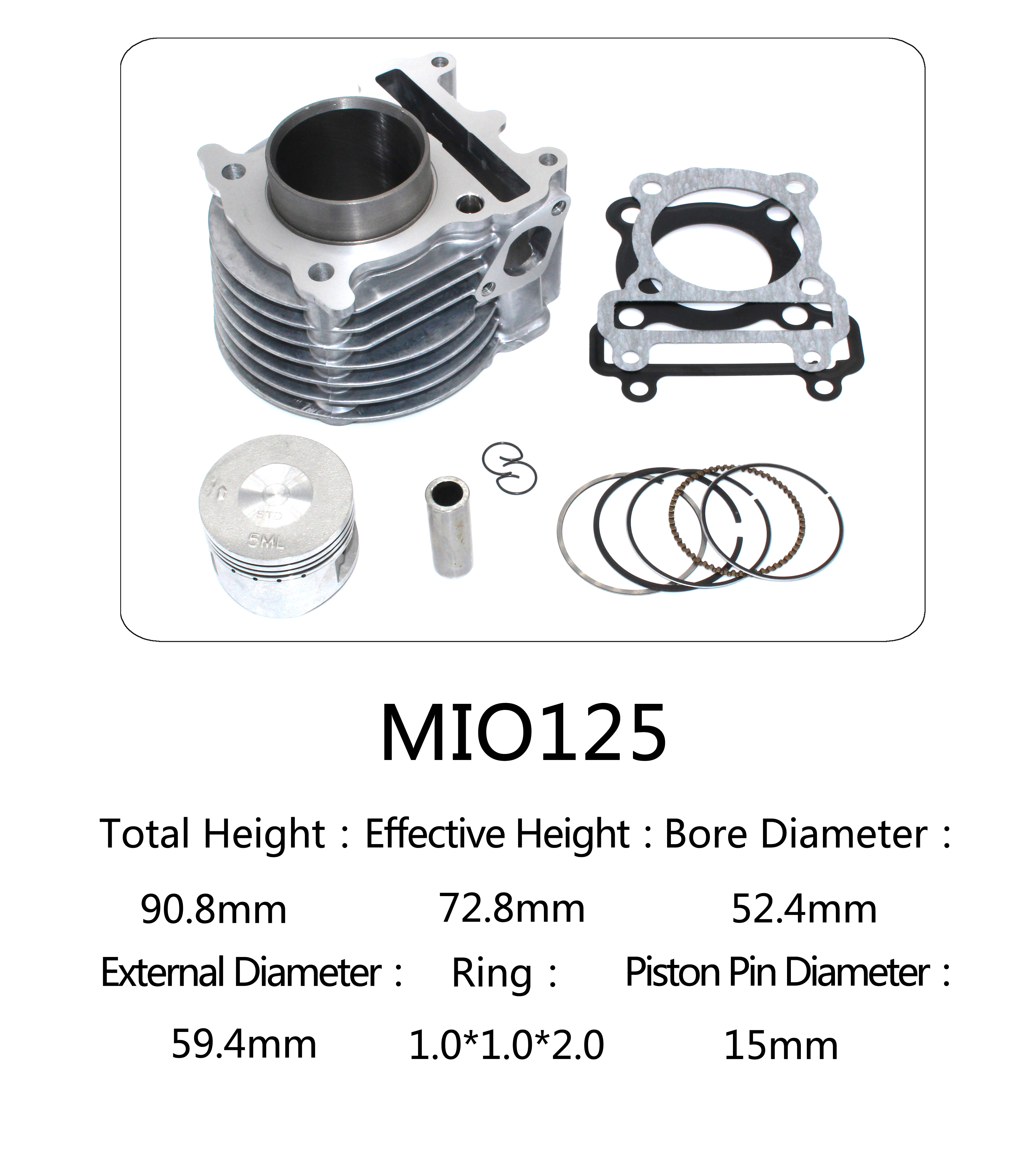 High Performance Air Cooled Motorcycle Cylinder Kit For Yamaha 125 Scooter