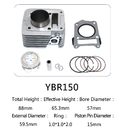 Yamaha ybr 150 for motorcycle cylinder kit，aluminum cylinder