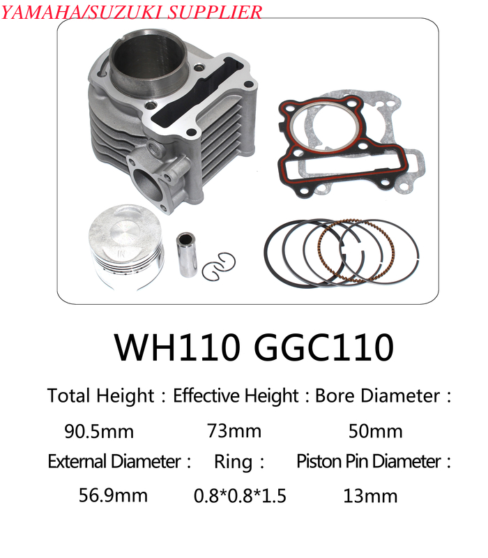 WH110 85mm Total Height Motorcycle Cylinder Kit , 110cc Cylinder Repair Kit