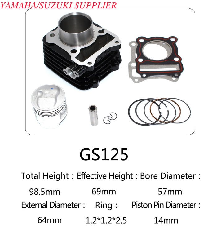 GS125--motorcyclecylinder kit with piston，piston ring，pin，clip and gasket