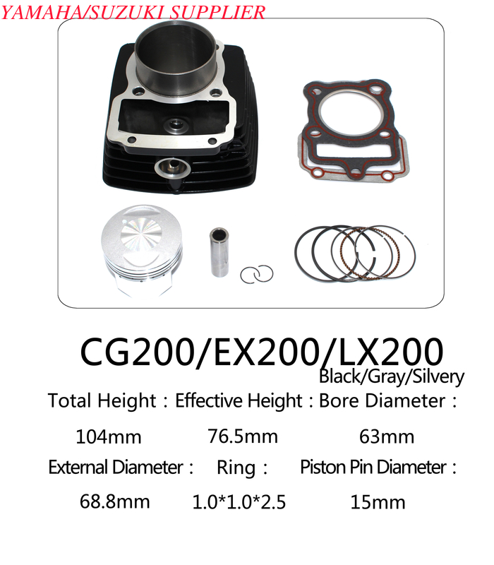 Aluminum motorcycle cylinder kit CG200，motorcycle engine accessories